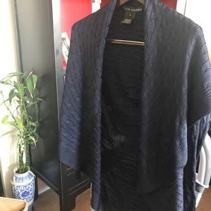 Elegant Ralph Lauren 100% Silk Cardigan Navy Color